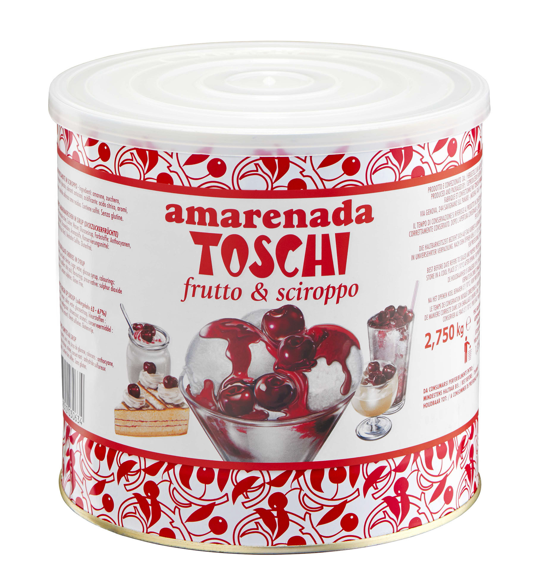 Candied cherries in syrup