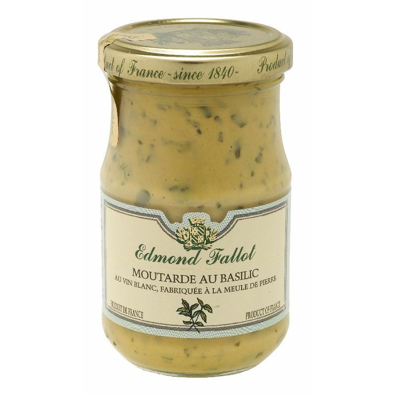 Fallot Basil Dijon Mustard - Glass jar
