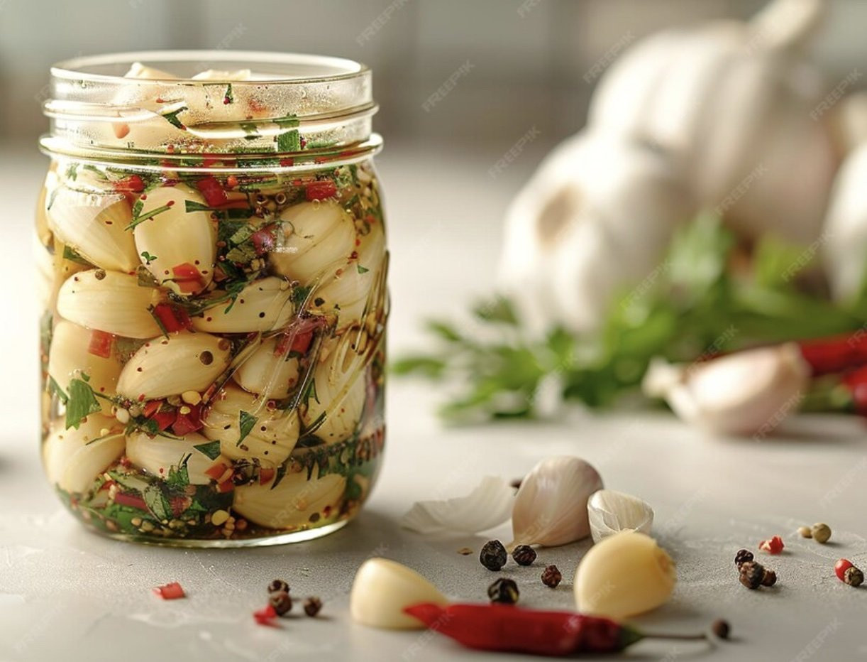 Pickled Garlic Cloves Glass Jar 345g