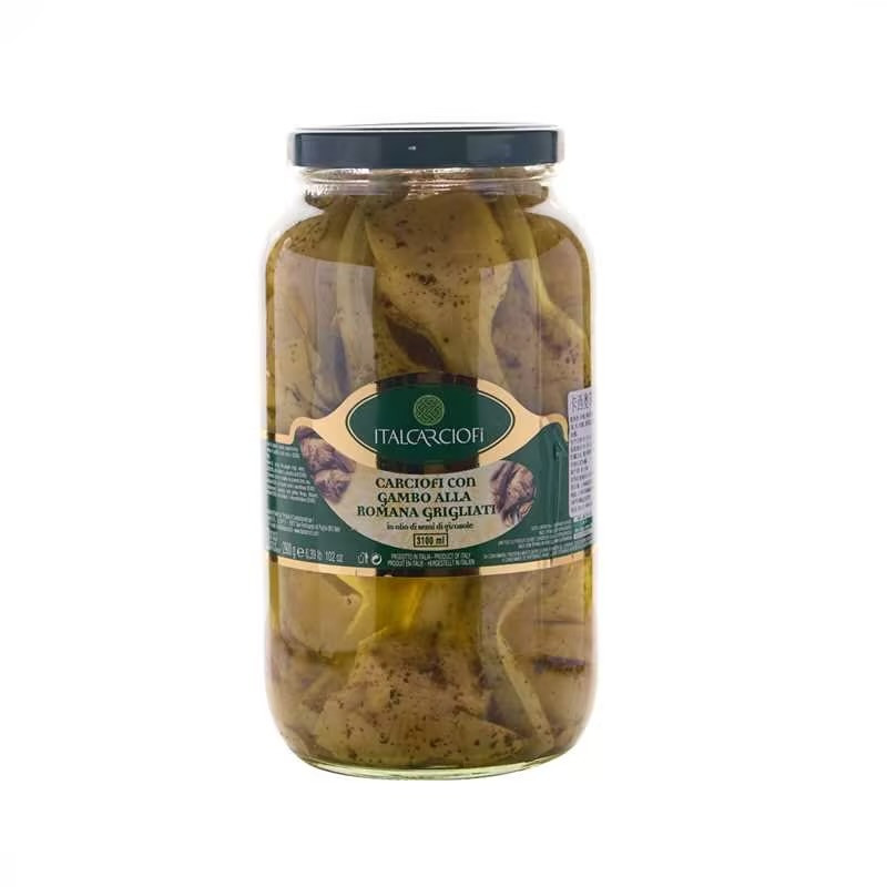 Grilled Artichokes With Stem in Oil Jar