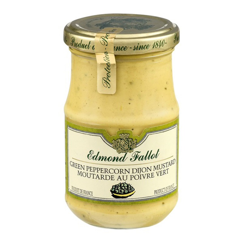 Fallot Green Peppercorn Dijon Mustard - Glass Jar