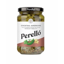 Cocktail gherkins with silverskin onions and spicesglass jar 345g