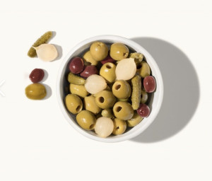 Cocktail of olives & pickles, spicy, jar 350g
