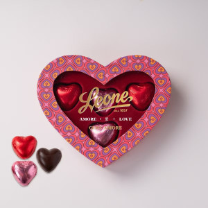 Assorted Heart Chocolate Heart-shaped box 4 pc Pastiglie Leone
